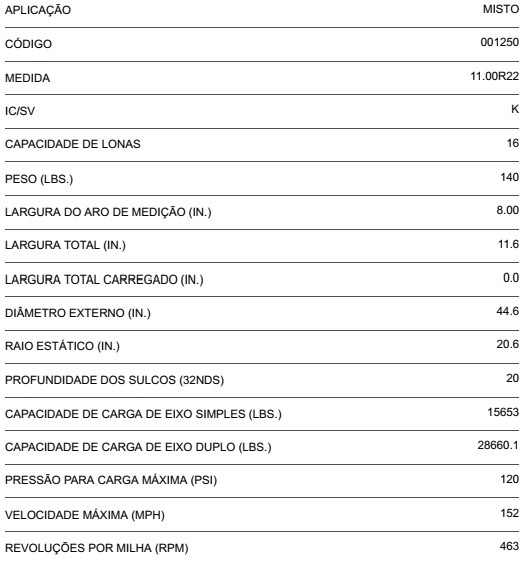 PNEU 11.00 R22 151/148K FIRESTONE T819