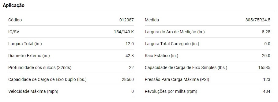 PNEU 305/75 R24.5 154/149K BRIDGESTONE R260