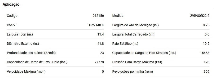 PNEU 295/80 R22.5 152/148K BRIDGESTONE M842