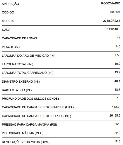 PNEU 275/80 R22.5 149/146L FIRESTONE FS440