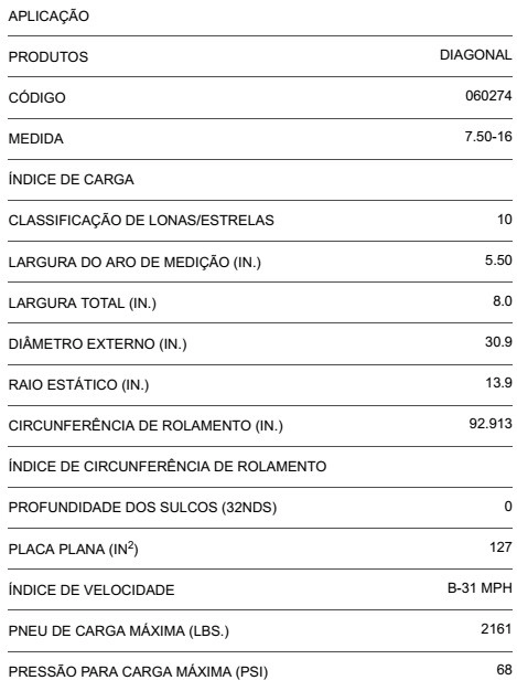 PNEU 7.50-16 10 LONAS RIB IMPLEMENT FIRESTONE