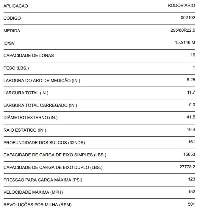 PNEU 295/80 R22.5 152/148M FIRESTONE FS440