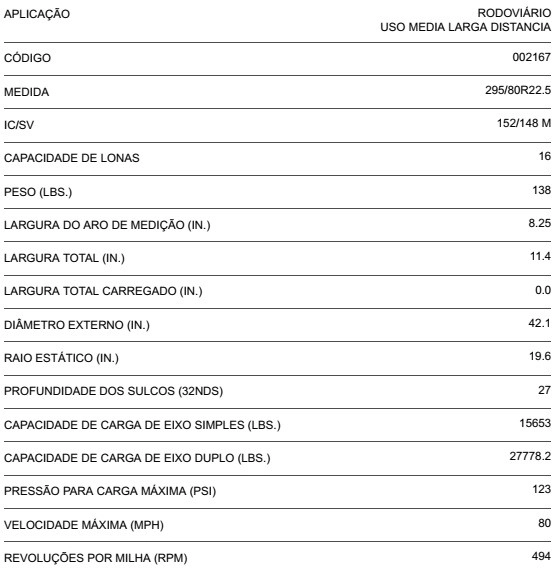PNEU 295/80 R22.5 152/148M FIRESTONE FD633II